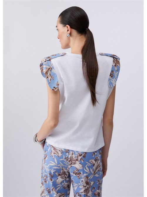 T-shirt con spalline imbottite LIU JO | WA6201J6308/P9551